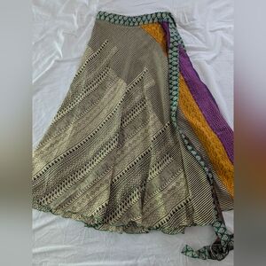 NWB Cute Things Silk Wrap Skirt